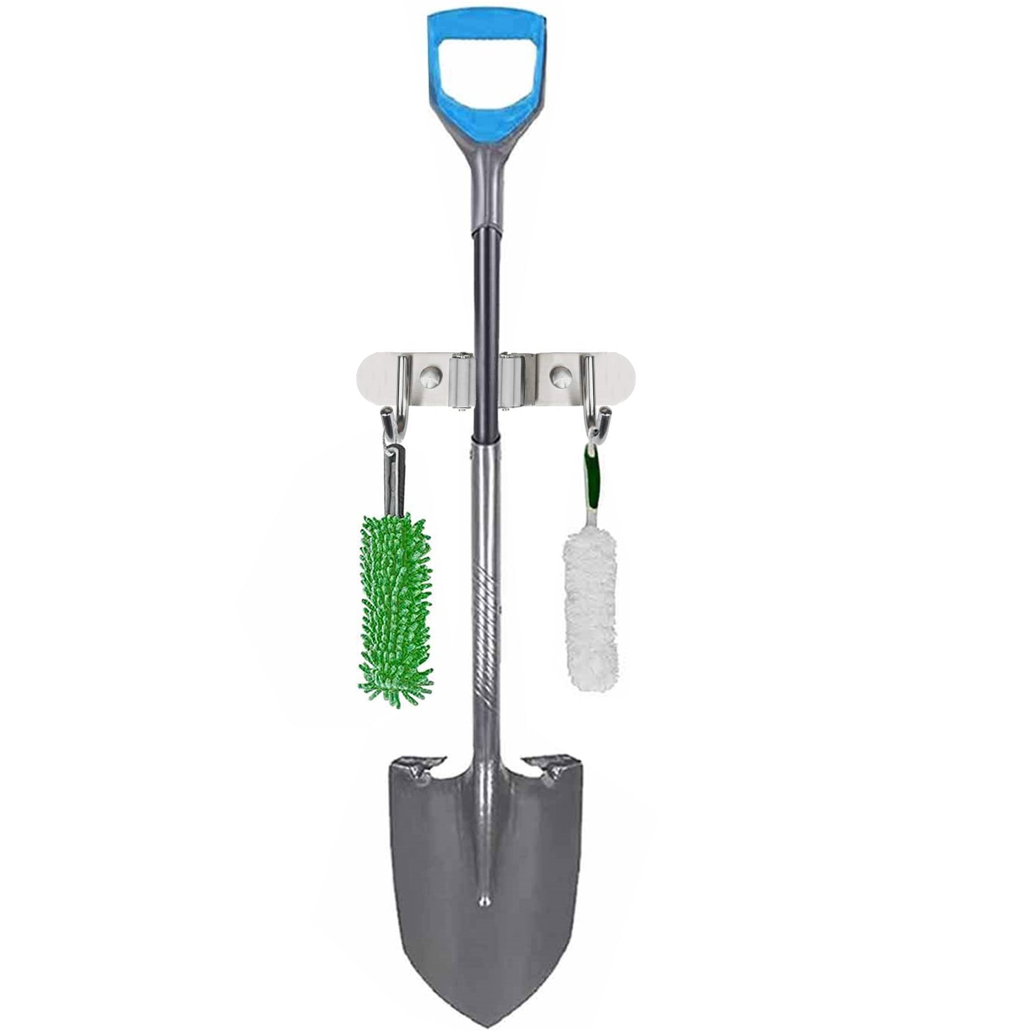 RVS zwarte Bezemhouder 19cm –  1 houder 2 haken