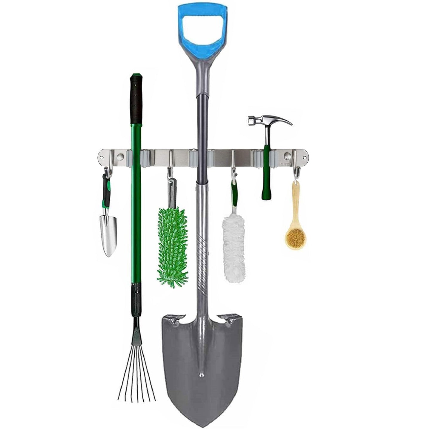 RVS grijze bezemhouder 38cm –  3 houders 4 haken