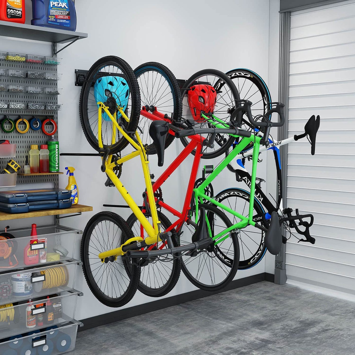 Fiets ophangsysteem én gereedschapshouder in één